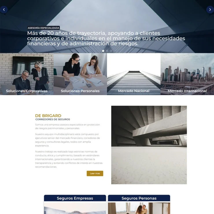 Página de inicio de correduría de seguros De Brigard