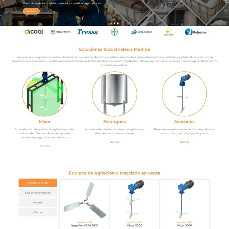 Página web de equipos de agitación industrial